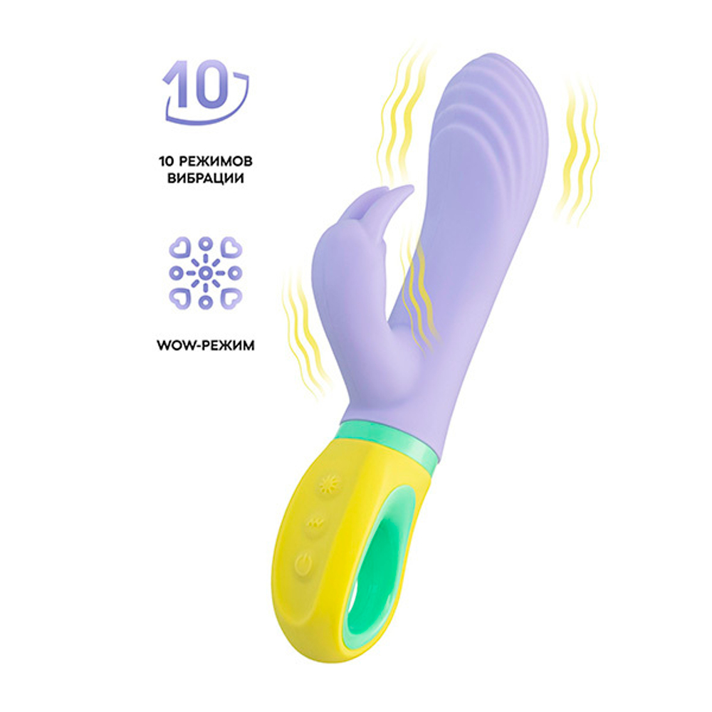 Сиреневый вибратор-кролик 18,5см ToyFa Flovetta Wisteria 457720