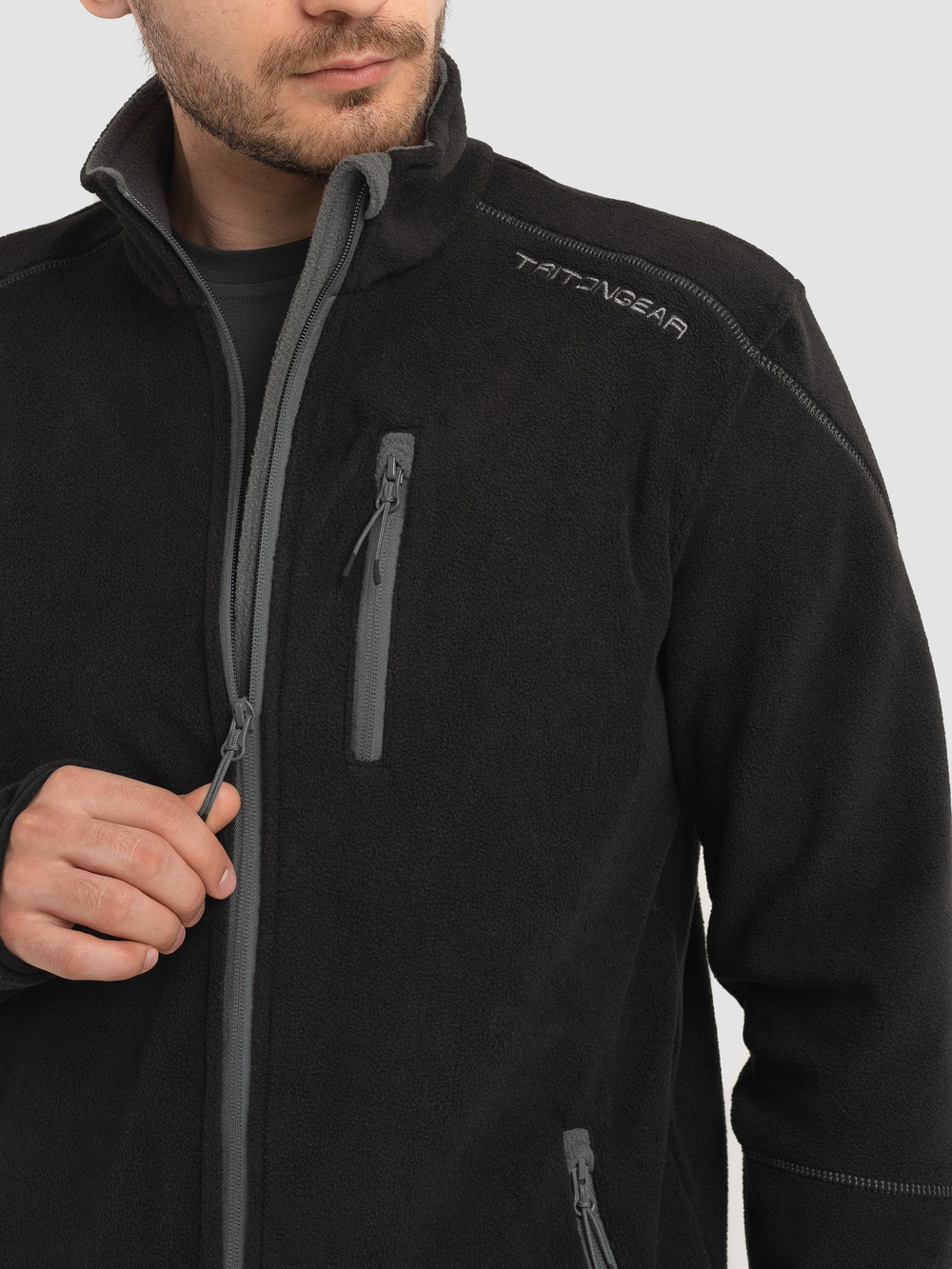 Демисезонный мужской флисовый костюм Triton Gear Rich (Рич), Черный