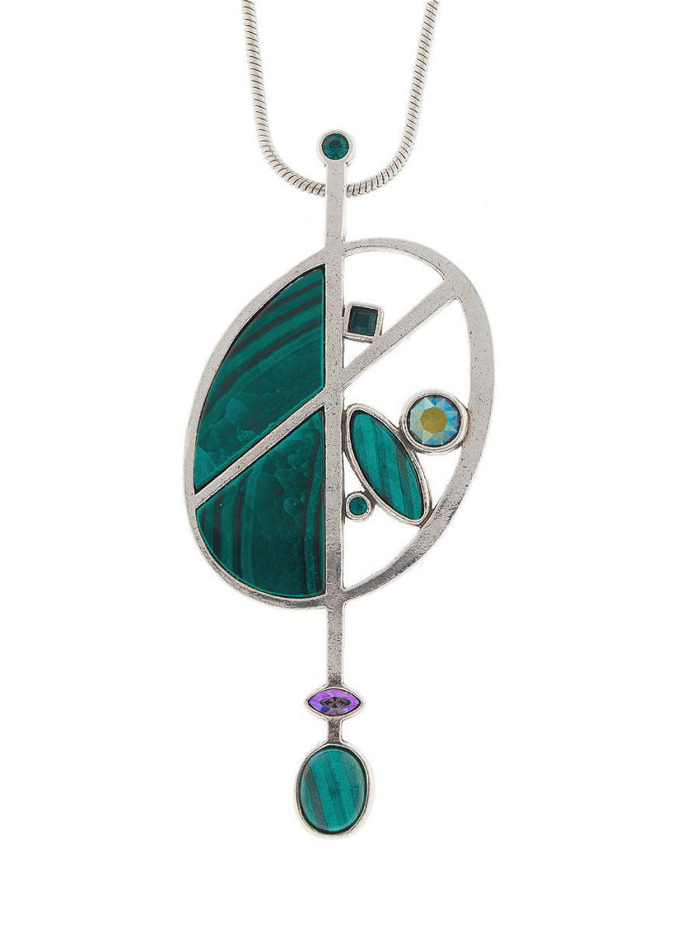 "Илария"  подвеска в серебряном покрытии из коллекции "Мальва" от Jenavi с замком карабин