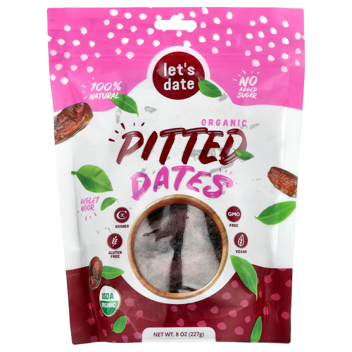 Let's Date, Органические финики без косточек, 227 г (8 унций)