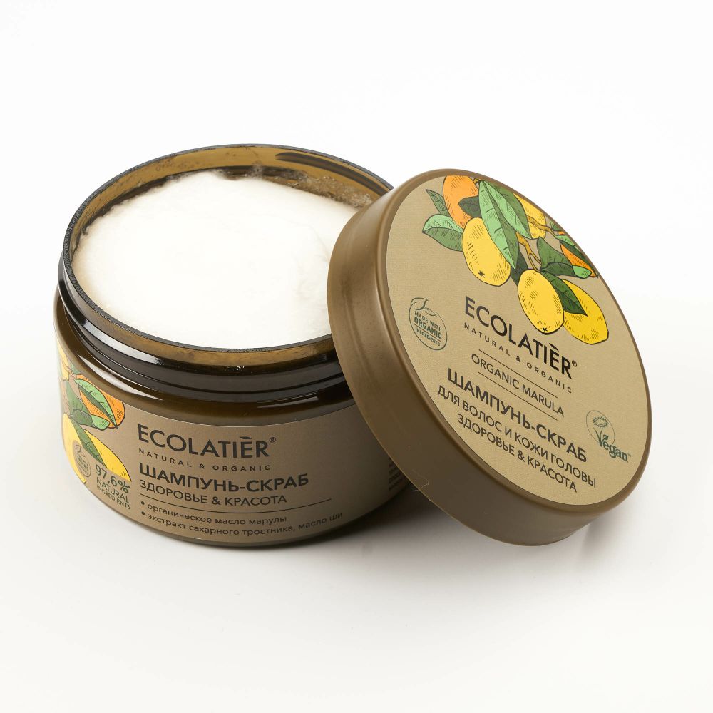 Ecolatier Organic Marula шампунь-скраб для волос и кожи головы Здоровье и Красота, 300г