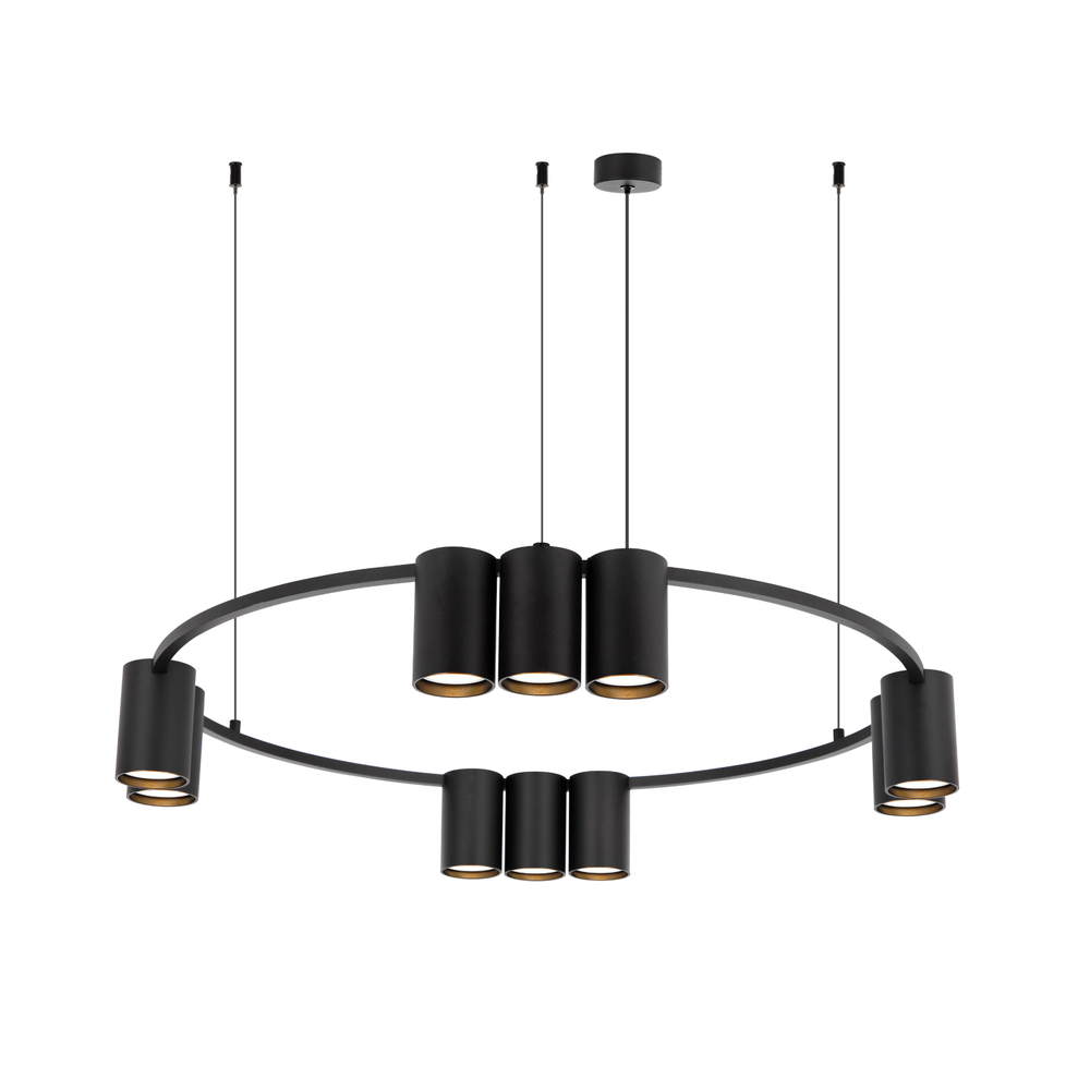 DK4065-BK Подвесной светильник ORBIT, IP20, 10xGU10 LED до 15 Вт, черный матовый, алюминий