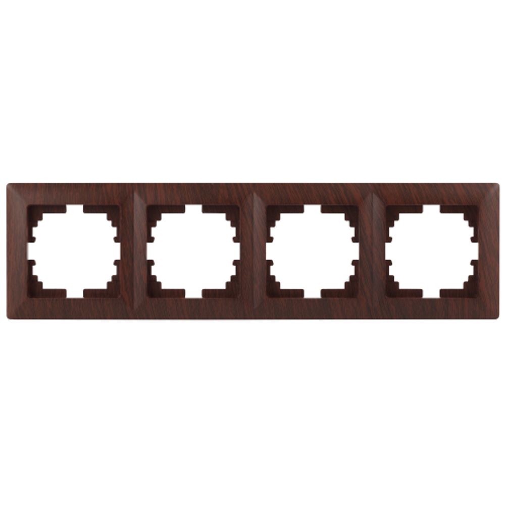 Рамка для розеток и выключателей Intro Solo 4-504-10 на 4 поста, СУ, венге