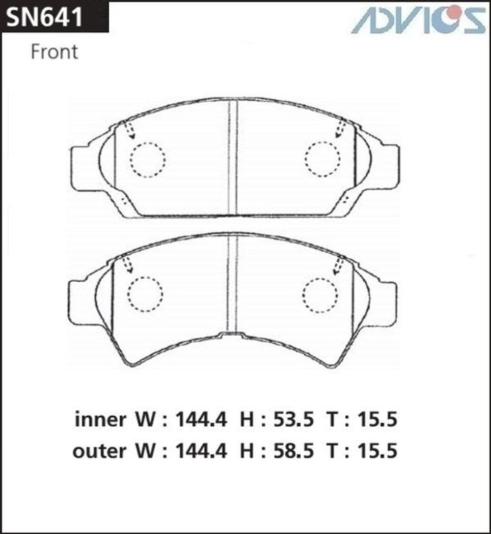 Дисковые тормозные колодки ADVICS SN641