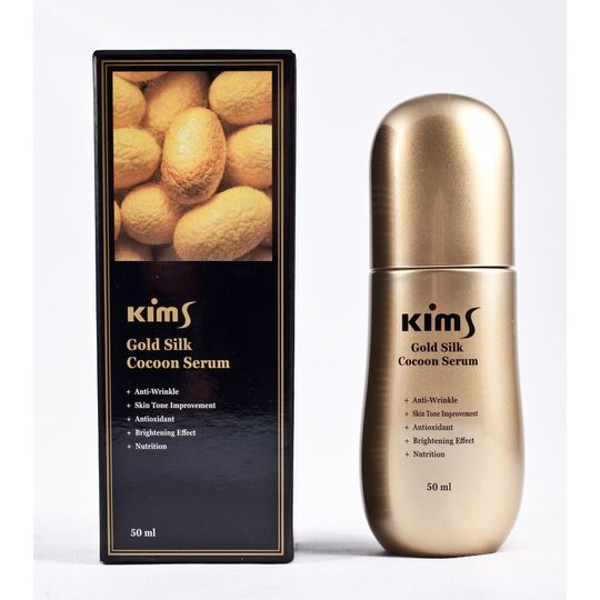 Kims Gold Silk Cocoon Serum Сыворотка антивозрастная для лица с протеинами кокона шелкопряда, 50 мл