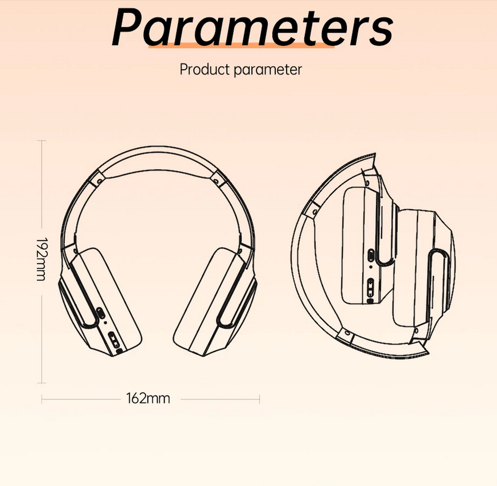 Наушники беспроводные Awei AT2 ANC Stereo, складные