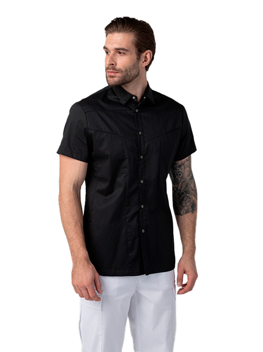 Рубашка медицинская мужская Dr. Nice DRN711 с отложным воротником, белый, 54