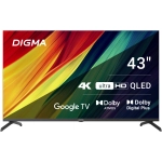 Телевизор QLED Digma 43" DM-LED43UQB31 Google TV Frameless Metal черный/черный 4K Ultra HD 60Hz MEMC DVB-T DVB-T2 DVB-C DVB-S DVB-S2 USB WiFi Smart TV