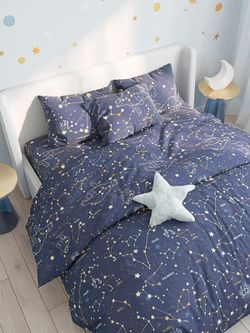 Простынь на резинке "Constellation" 160х200 см Сказка сатин