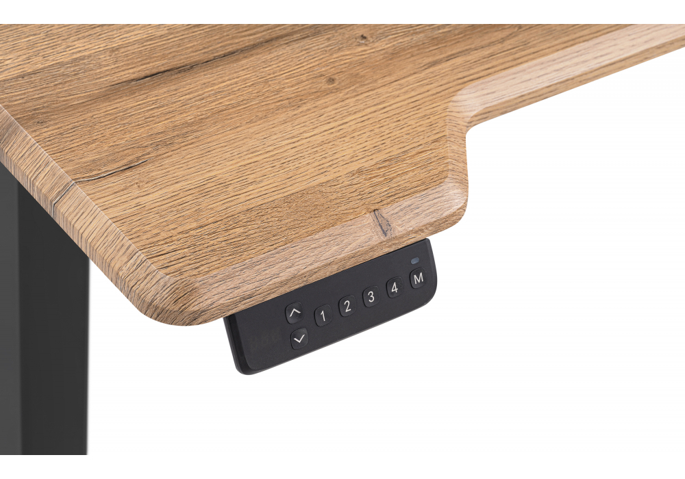 Компьютерный стол Woodville Маркос с механизмом подъема 120х75х75 дуб вотан, черный, ножки черные