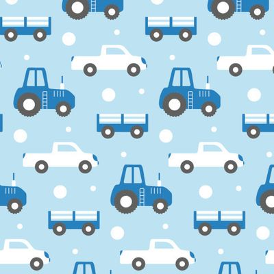 Buy kids fabric farm car tractor light blue
