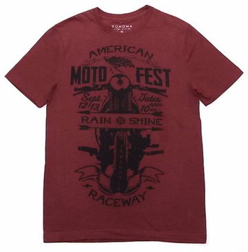 Футболка American Raceway Moto Fest, бордо