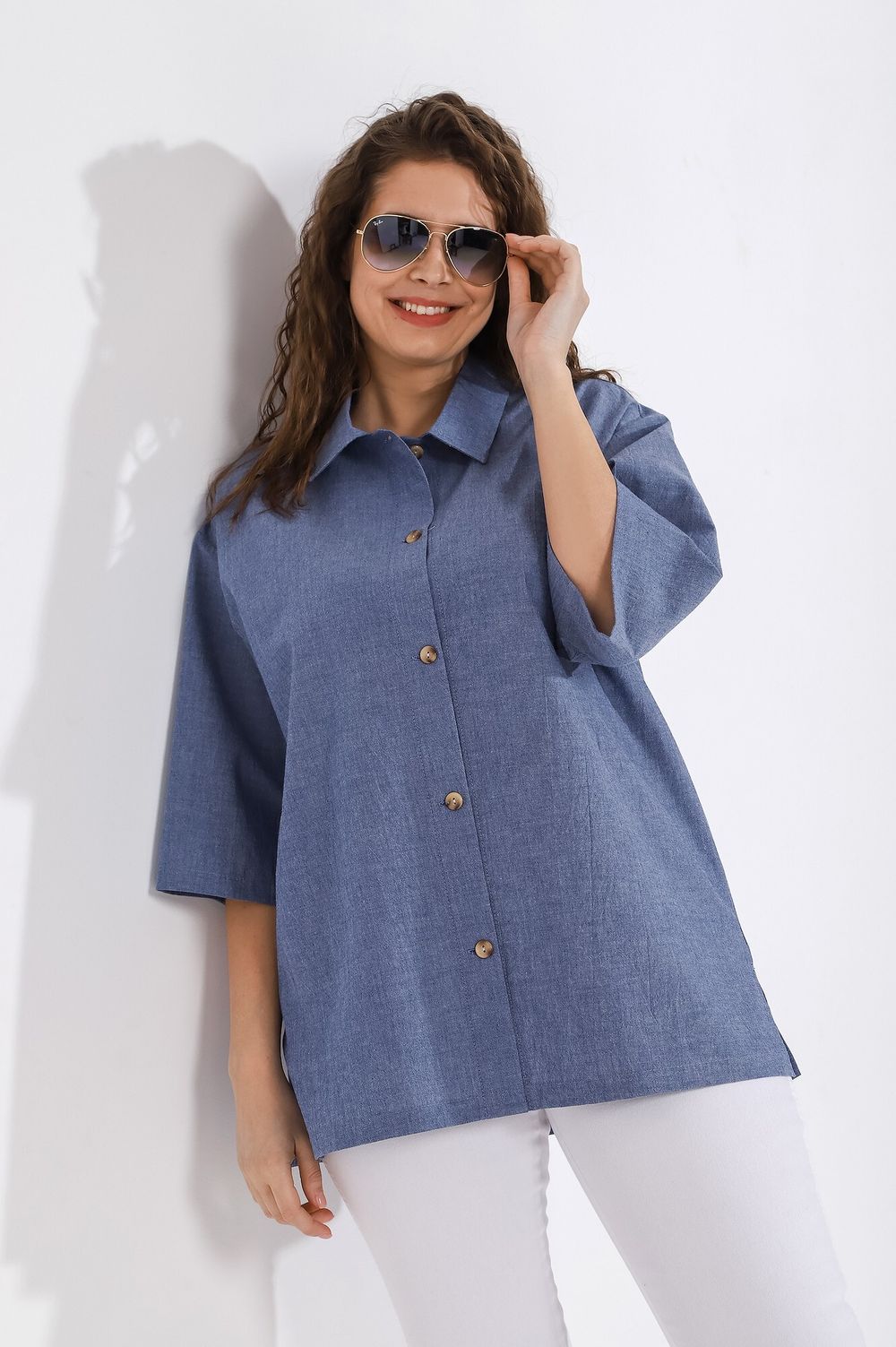 Блузка (рубашка) Тимьян-4 Виотекс СИНИЙ