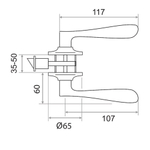 Защелка Trodos, ЗВ3-03, 204 123, хром