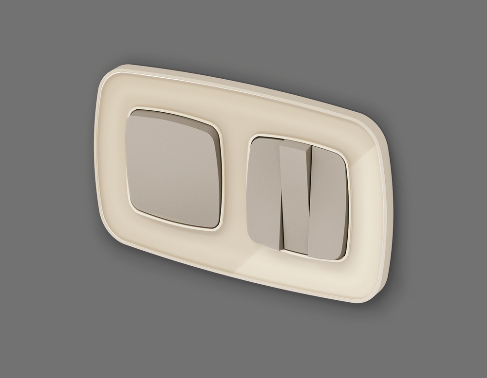 MO361020 Комплект механизма 1-кл проходного выключателя OMEGA Серо-бежевый матовый QUANT (OP3210, VM105)