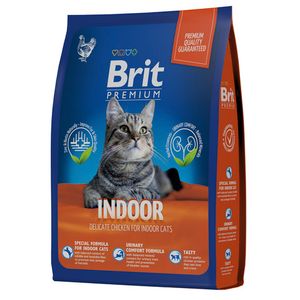 Сухой корм Brit Premium Cat Indoor с курицей для кошек домашнего содержания
