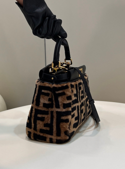 Fendi Peekaboo Mini Sheepskin Fur Bag