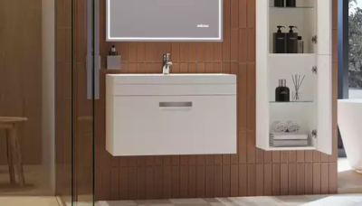 Тумба подвесная VELVEX Estea 80.1Y белый матовый с раковиной Cersanit MODUO 80