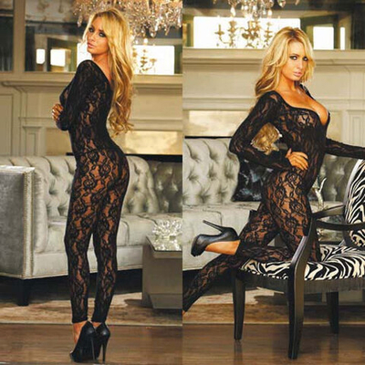 Элегантный ажурный облегающий комбинезон