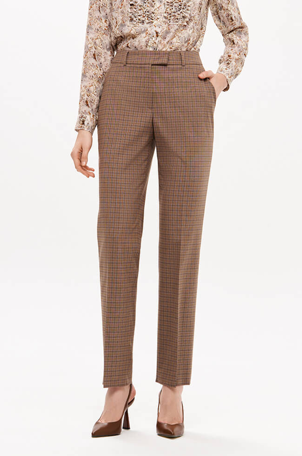 31191 Брюки женские (коричневый клетка)