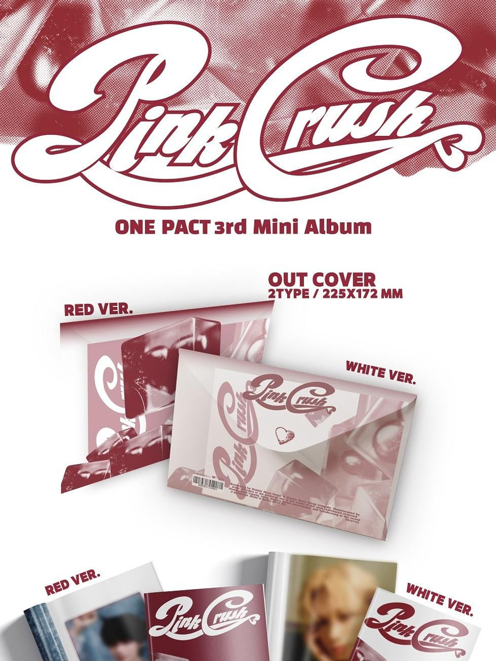 Альбом ONE PACT - PINK CRUSH 3rd Mini Album 2 Version SET