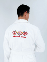 Халат махровый банный с чувашской вышивкой