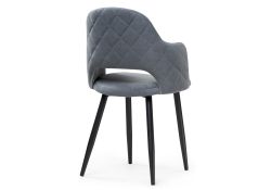 Стул на металлокаркасе Гутрид ромбы сзади без складок черный / серый