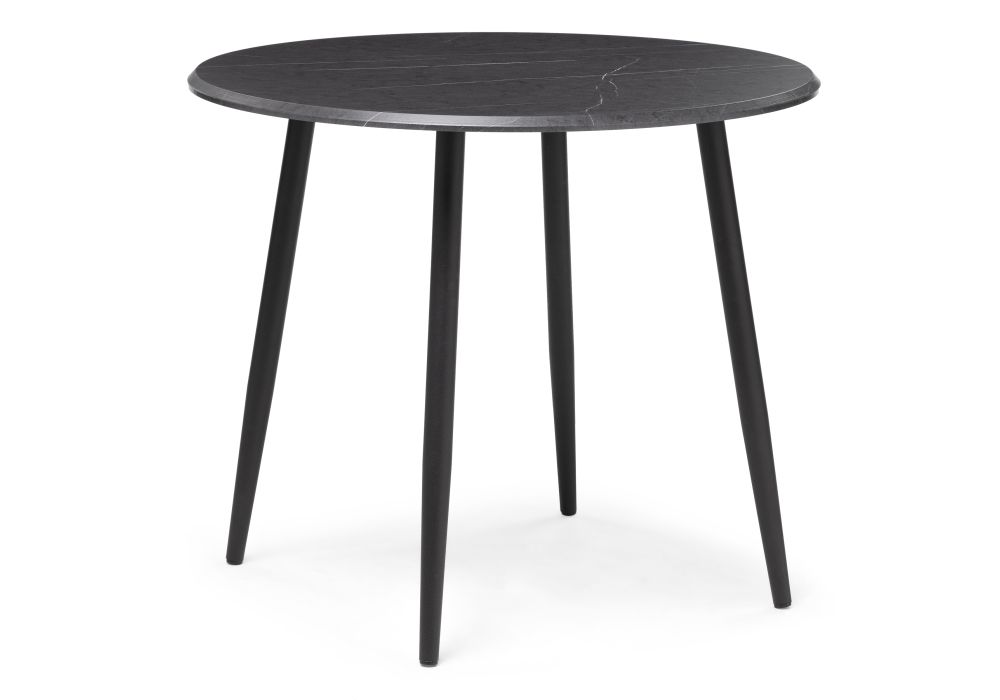 Деревянный стол Абилин 90х76 мрамор черный / черный матовый