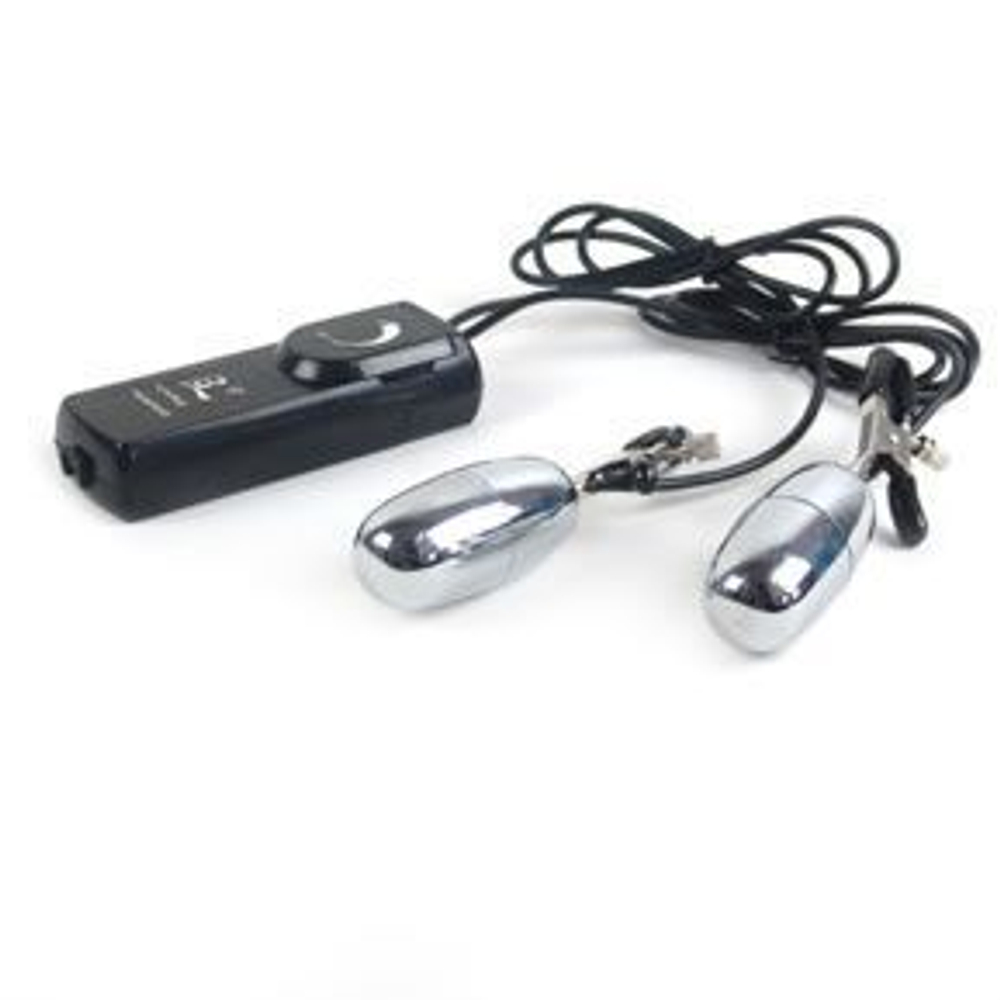 Зажимы на соски с вибрацией (Цвет: серебро)