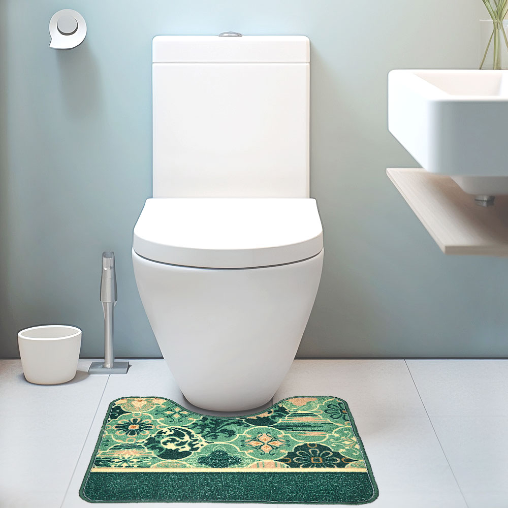 Коврик 50*60см Люксор Люкс Принт с вырезом (зеленый в ассортименте)