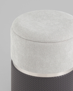 Пуф Кэрри с ящиком серебро шенилл серо-черный