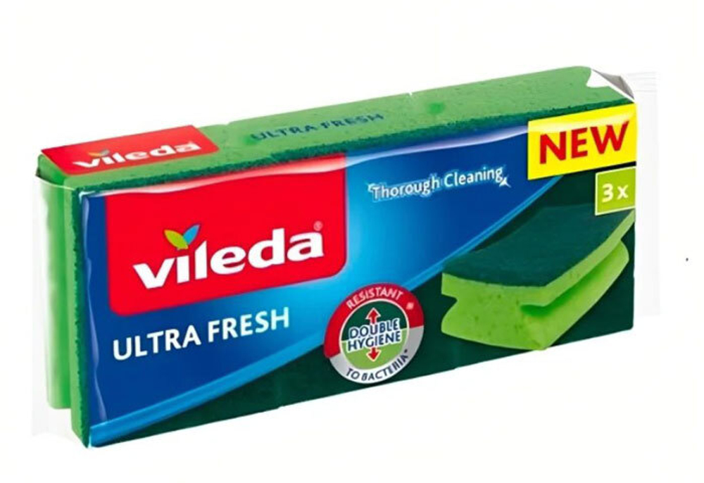 Губка Vileda Ultra Fresh High foam 3штуки.
