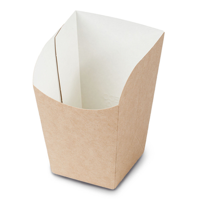 Упаковка для снэков 300 шт 72х72х110мм СНЕК Размер М 400мл цвет Крафт/Белый OSQ