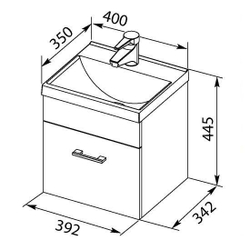 Тумба с раковиной Aquanet Нота NEW 40 светлый дуб