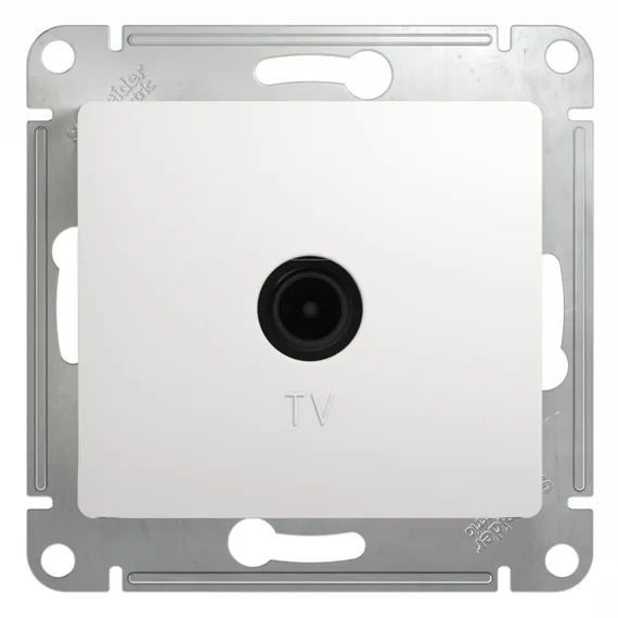 Розетка телевизионная проходная TV 1-м СП Glossa 4дБ механизм бел. SE GSL000192