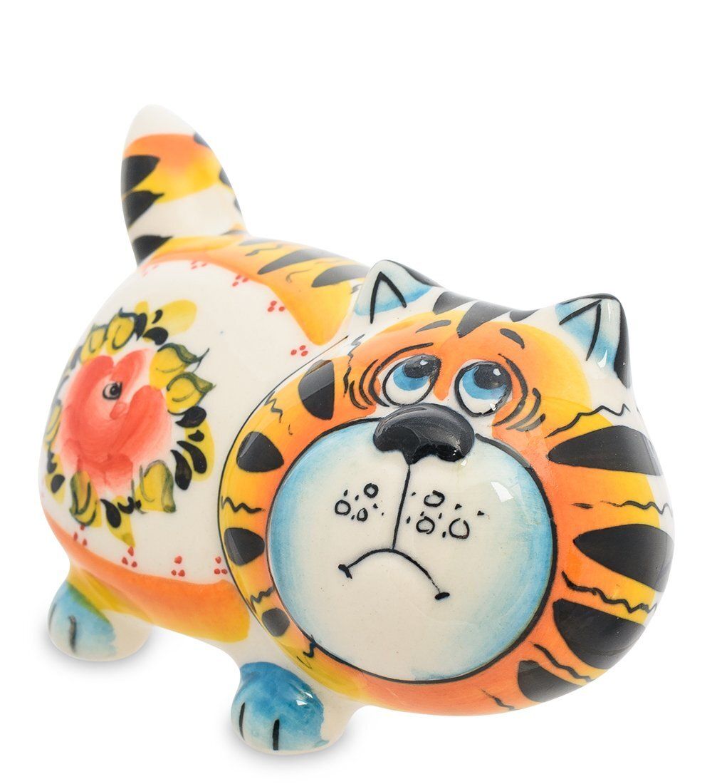 ГЛ- 453 Фигурка «Котяра» цв. ср. (Гжельский фарфор)