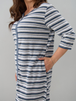 Халат Хм-562/индиго-серыйполоса-и