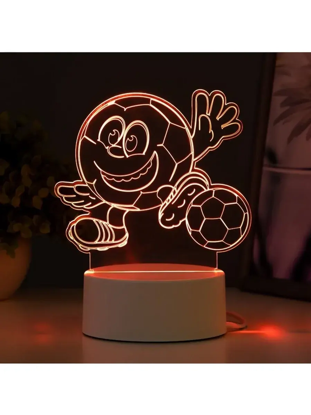 Светильник 3D ночник RISALUX «Футбол», LED RGB, от сети, 13×