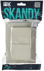 SKANDY Розетка 2-местная и крышкой 16А в сборе IP44 SK-R12B бежевый IEK