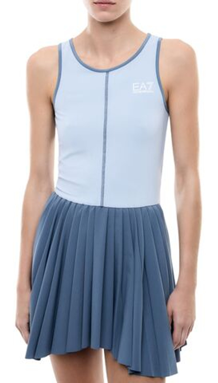 Теннисное платье EA7 Tennis Jersey - blue horizon/zen blue