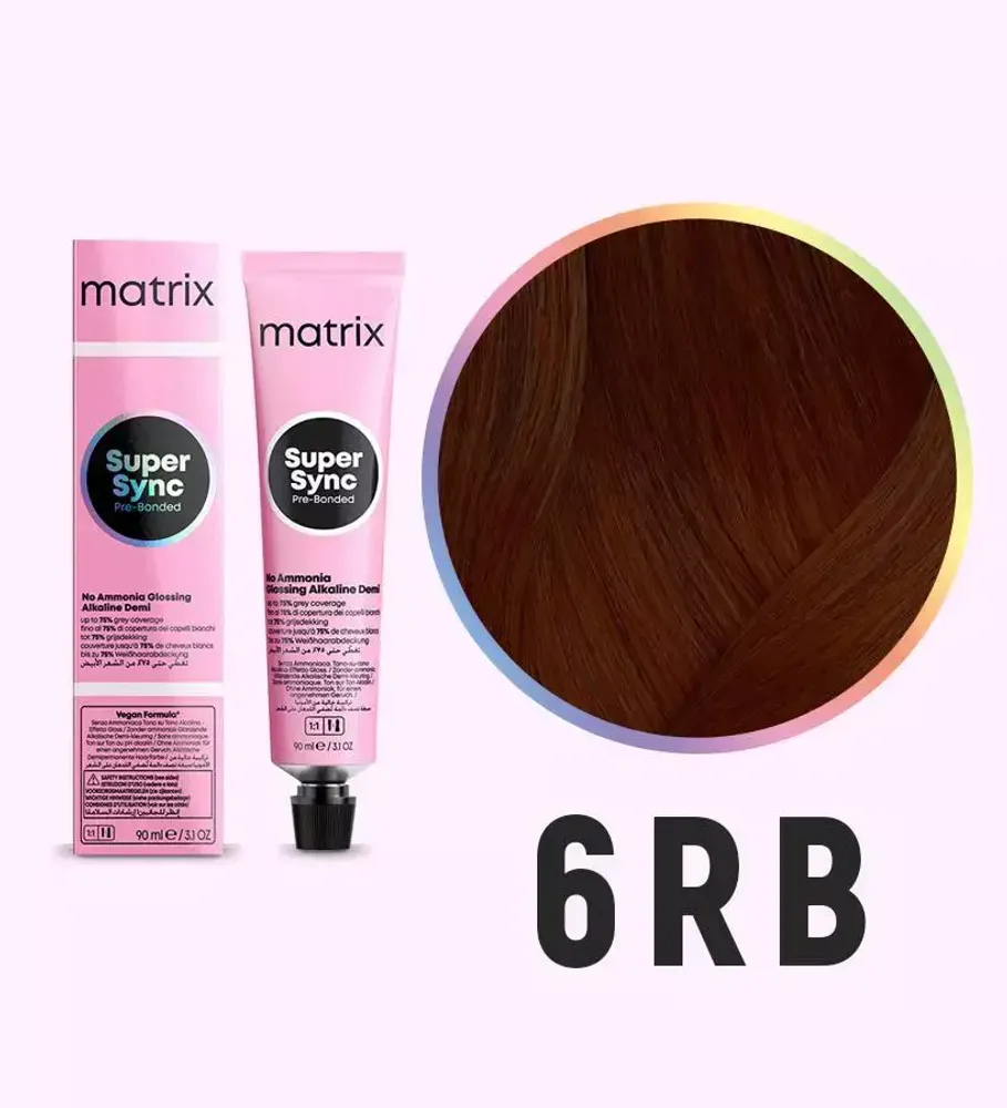 Matrix Super Sinc PreBonded 6RB - Тёмный блондин красный коричневый 90 мл