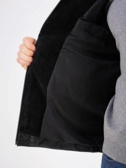 Куртка зимняя кожаная с капюшоном пуховик