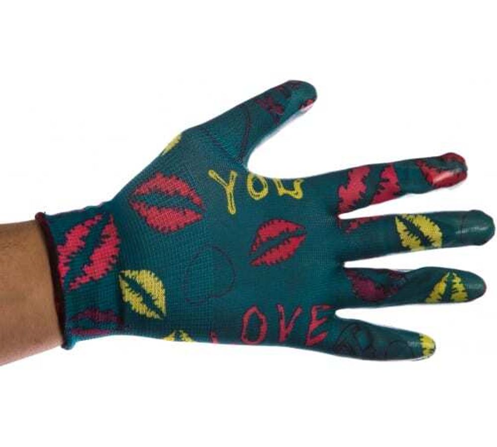 Перчатки GRINDA садовые, прозрачное нитриловое покрытие, размер S-M, синие