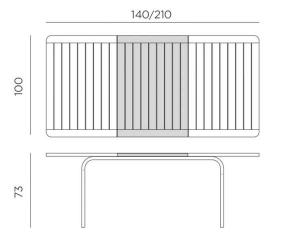 Стол раздвижной Alloro 140-210х100 см, белый, тортора