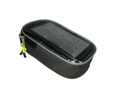 Сумка велосипедная TRIX, крепление на руль, 21х13х7см, чехол для телефона 18x9 см, водонепроницаемая, светоотражающие вставки, серая вс042.021.1.0