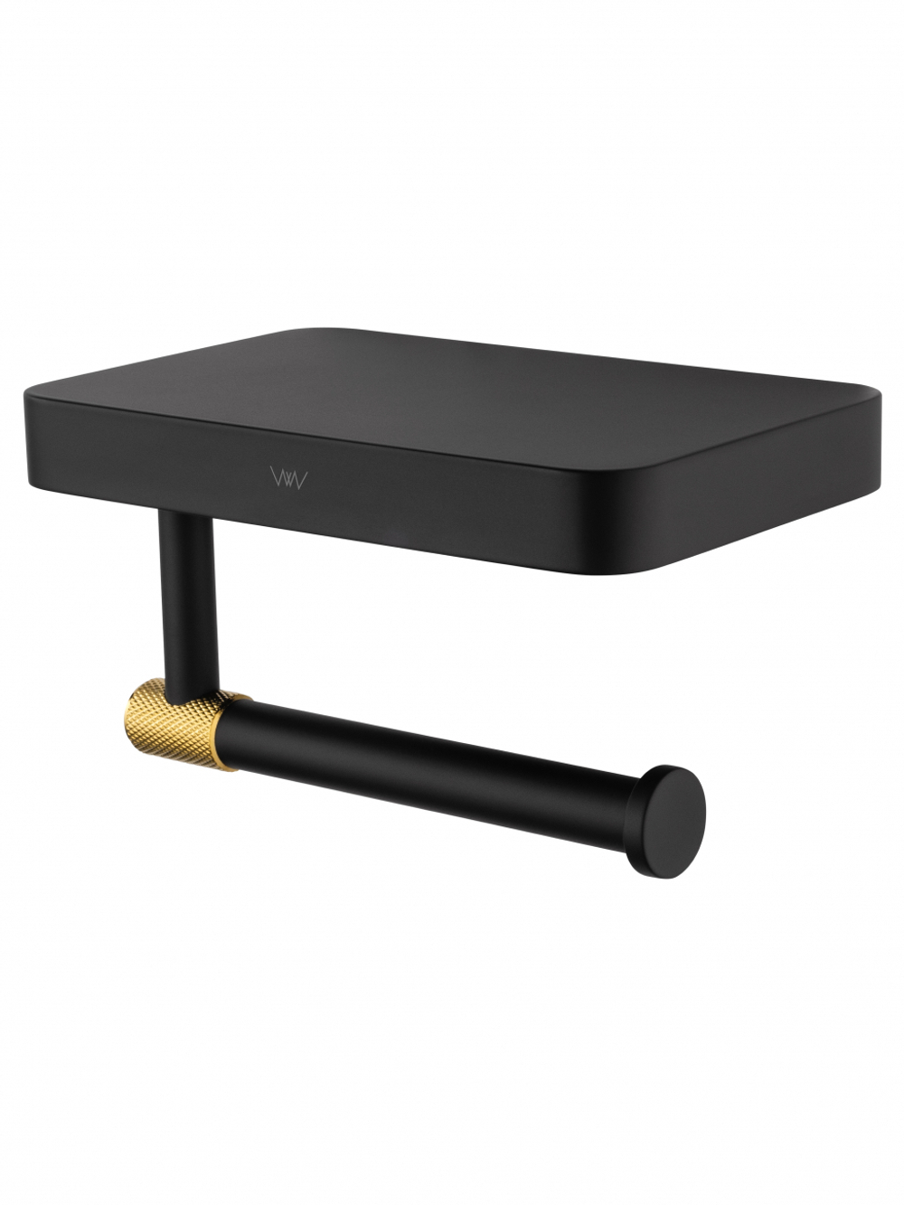 Держатель для туалетной бумаги с полкой WONZON & WOGHAND MAJESTIC, Черный/Золото (WW-9226)