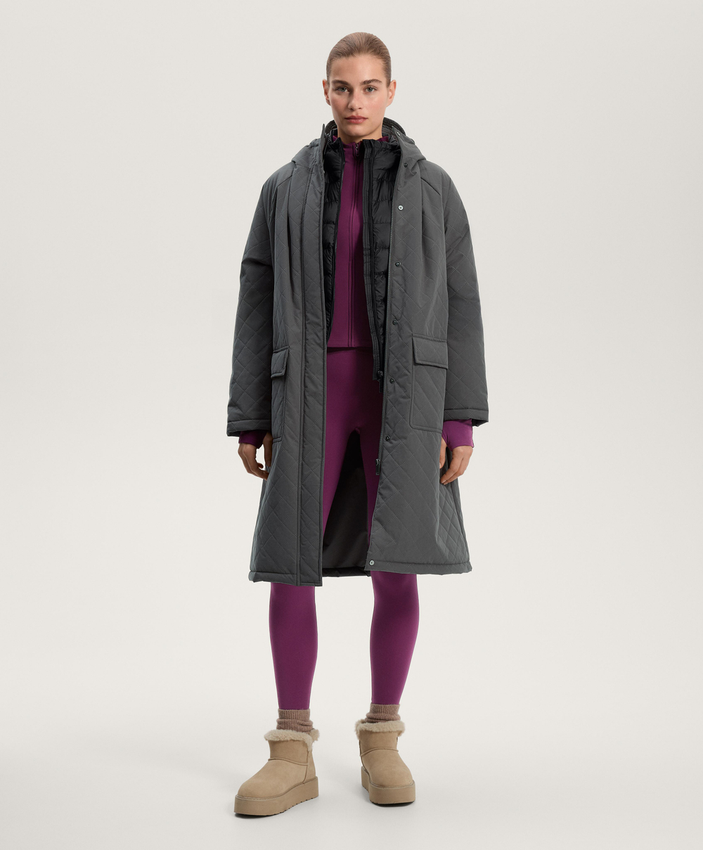 OYSHO Базовые компрессионные легинсы длиной до щиколотки, темно-сливовый