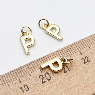 Подвеска Буква P, цвет золото, размер 11,5*6 мм, цена за 1 шт