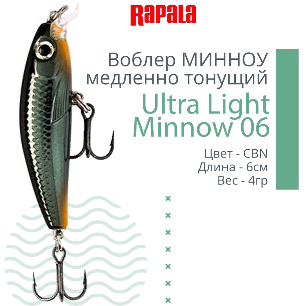Воблер Ultra Light Minnow 06 6см 4гр SB медленно тонущий