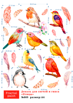 Трансфер переводной - декаль для свечей и гипса птицы 009